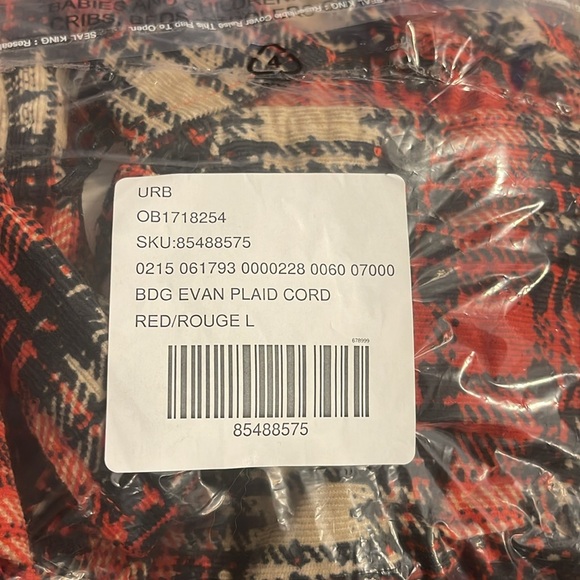 BDG | Urban Outfitters Exclusive Evan Plaid Corduroy Button Front Shirt - Picture 7 of 7